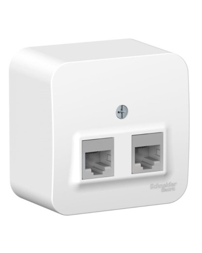 BLANCA розетка RJ45 2-местная, кат. 5Е, открытой установки, белый (BLNIA045451). Розетка компьютерная с изолированной пластиной. Systeme Electric в Евпатории