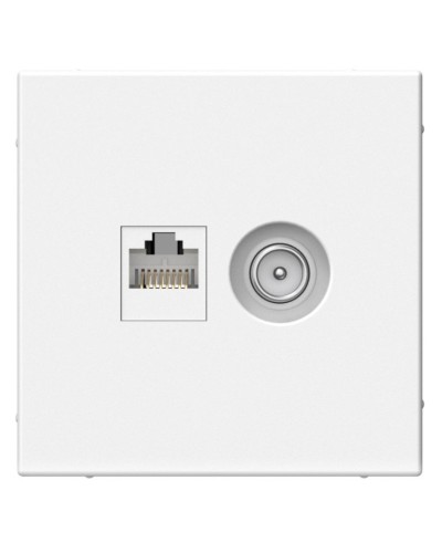 ArtGallery розетка двойная RJ45+TV, кат. 5Е, скрытой установки, механизм, белый (GAL000189). Розетка компьютерная + TV. Systeme Electric в Евпатории