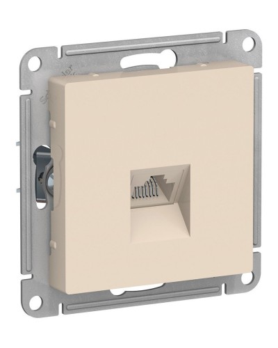 AtlasDesign розетка RJ45, кат. 5Е, 1-местная, скрытой установки, механизм, бежевый (ATN000283). Розетка компьютерная. Systeme Electric в Евпатории