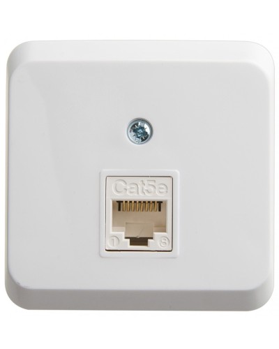 Этюд розетка RJ45 1-местная, кат. 5Е, открытой установки, белый (KOMA-001B). Розетка компьютерная. Systeme Electric в Евпатории