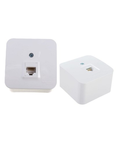 BLANCA розетка RJ45 1-местная, кат. 5Е, открытой установки, белый (BLNIA045001). Розетка компьютерная с изолированной пластиной. Systeme Electric в Евпатории