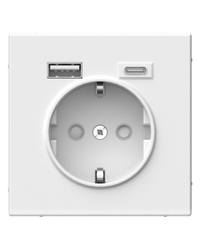 ArtGallery розетка 1-местная с USB тип-A+C, скрытой установки, механизм, белый (GAL000132). Розетка с USB. Systeme Electric в Евпатории