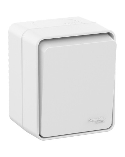 AtlasDesign PROFI54 выключатель 1-клавишный, открытой установки, белый (ATN540111). Выключатель. Systeme Electric в Евпатории