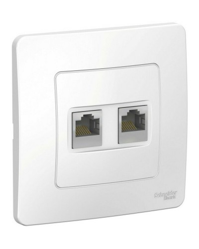 BLANCA розетка RJ45, 2-местная, кат. 5Е, скрытой установки, белый (BLNIS045451). Розетка компьютерная. Systeme Electric в Евпатории