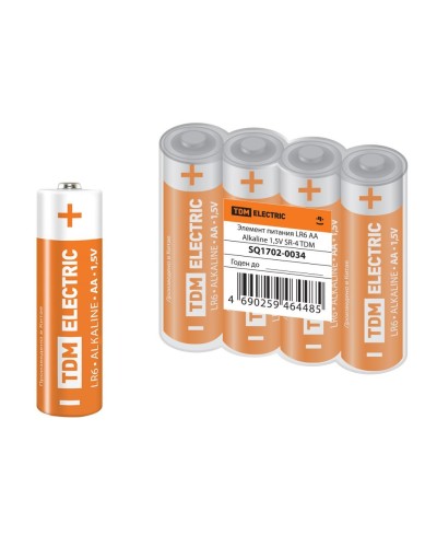 LR6 AA Alkaline 1,5V SR-4 TDM (SQ1702-0034). Элемент питания. TDM ЕLECTRIC в Евпатории