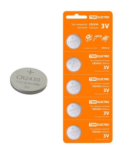 CR2430 Lithium 3V BP-5 TDM (SQ1702-0030). Элемент питания. TDM ЕLECTRIC в Евпатории