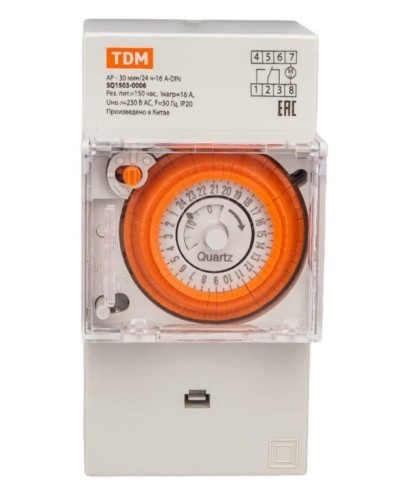 АР-30мин/24ч-16А-DIN (3 модуля) TDM (SQ1503-0006). Аналоговое суточное реле. TDM ЕLECTRIC в Евпатории