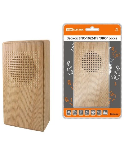 ЗПС-10/2-Пт ЭКО сосна, птичка, без кнопки, AC 230V (SQ1901-0026). Звонок проводной. TDM ЕLECTRIC в Евпатории