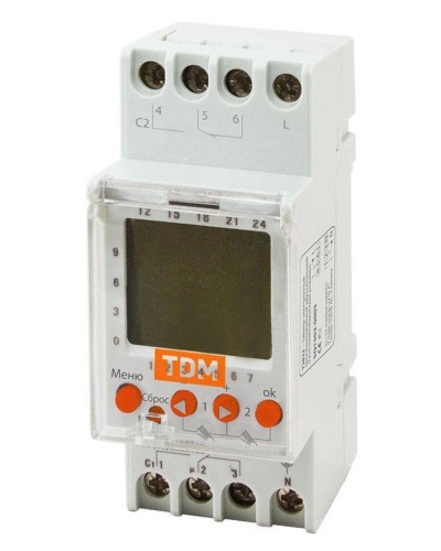 ТЭ822-2кан-1мин/7дн-44on/off-2х16А-DIN TDM (SQ1503-0003). Таймер электронный. TDM ЕLECTRIC в Евпатории