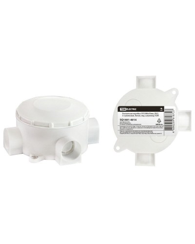 Распаячная коробка ОП D80х35мм, IP42, 3-х рожковая, белая TDM (SQ1401-4014). Распаячная коробка ОП. TDM ЕLECTRIC в Евпатории