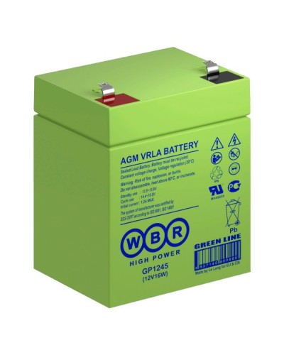 WBR GP1245 (12V16W). Аккумулятор герметичный свинцово-кислотный. WBR в Евпатории