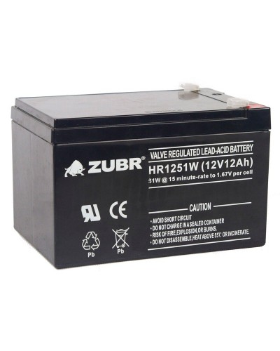 ZUBR HR 1251W (12V, 12Ah). Аккумулятор герметичный свинцово-кислотный. ZUBR в Евпатории