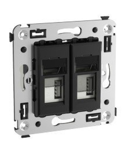 Розетка USB в стену Avanti черный квадрат (4402543). Розетка USB. ДКС в Евпатории