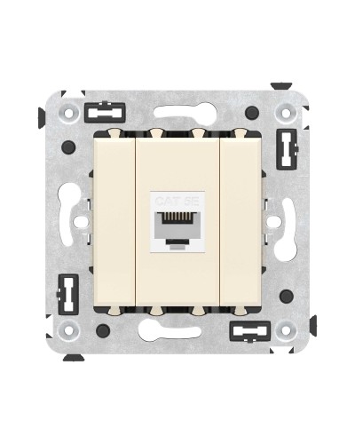 Розетка RJ-45 в стену, кат.5E, Avanti, одинарная, ванильная дымка (4405663). Розетка компьютерная. ДКС в Евпатории