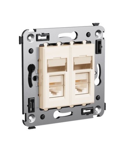 Розетка RJ-45 Avanti в стену двойная экранированная ванильная дымка (4405364). Розетка. ДКС в Евпатории
