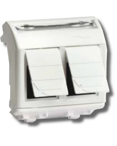 Розетка RJ-45 Brava 2 модуля белая (76656B): Розетка компьютерная с двумя разъёмами в Евпатории