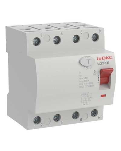YON MAX MDL100 ВДТ, 4P, 30mA, 40A, АС (MDL100-4P2-40-AC). Автоматический выключатель дифференциальный (УЗО). ДКС в Евпатории