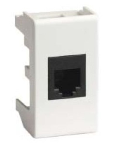 Розетка RJ-45 Viva 1 модуль белая (45048): Розетка компьютерная экранированная с одним разъёмом в Евпатории