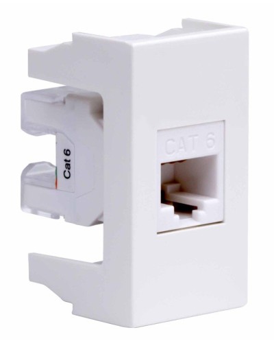 Розетка RJ-45 Viva 1 модуль кат.6A белая (45058). Розетка компьютерная экранированная с одним разъёмом. ДКС в Евпатории