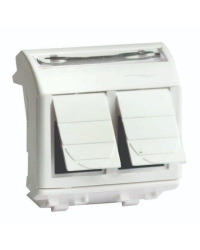 Розетка RJ-45 Brava 2 модуля слоновая кость (75656S): Розетка компьютерная с двумя разъёмами в Евпатории