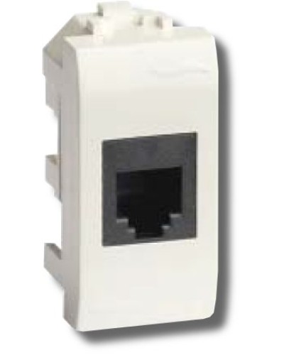 Розетка RJ-45 Brava 1 модуль белая (76654B): Розетка компьютерная с одним разъёмом в Евпатории