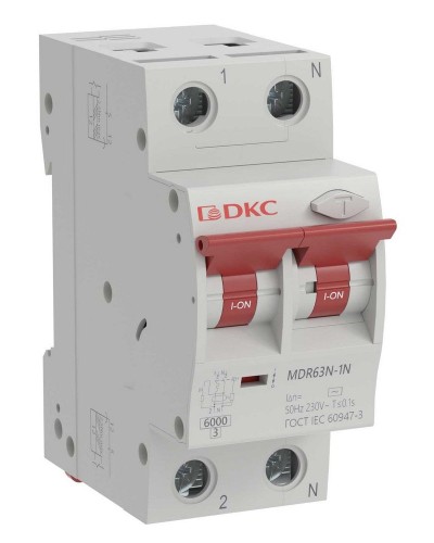 YON max MDR, 1P+N, 30mA, 16A, 6kA, А (MDR63N-1N2C16-A). Автоматический выключатель дифференциального тока. ДКС в Евпатории