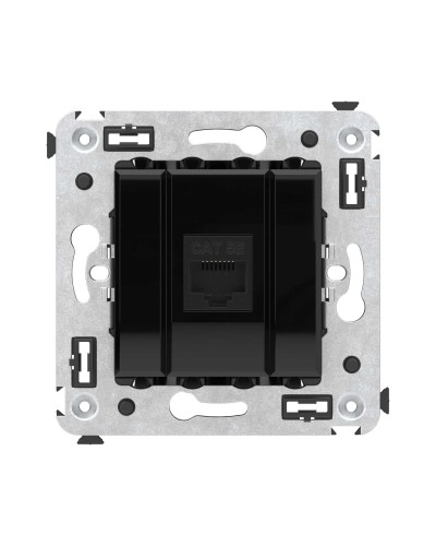 Розетка RJ-45 в стену, кат.5E, Avanti, одинарная, черный квадрат (4402663). Розетка компьютерная. ДКС в Евпатории