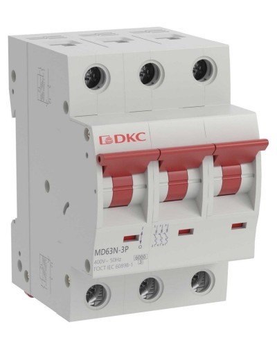 YON max MD63N 3P 6А 6кА C (MD63N-3PC6). Автоматический выключатель. ДКС в Евпатории