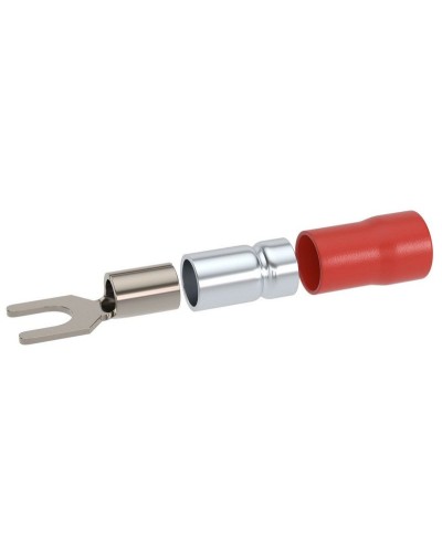 Наконечник вилочный НВИ 0,25-1,5 М6 (D6,4мм) (100 шт) (2A16P-DS-PVC). Наконечник вилочный с изолированным фланцем ПВХ, двойная гильза. ДКС в Евпатории