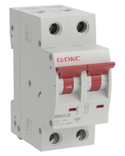 YON max MD63S 2P 10А 4,5кА C (MD63S-2PC10). Автоматический выключатель. ДКС в Евпатории