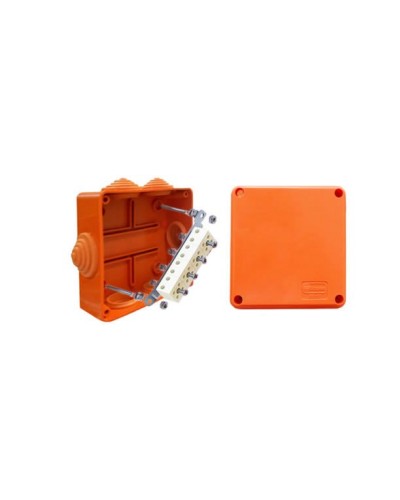 Коробка JBS100 100х100х55, 6 вых., 3P (0,15…4мм²) (43107HF): Коробка монтажная, огнестойкая, без галогена в Евпатории