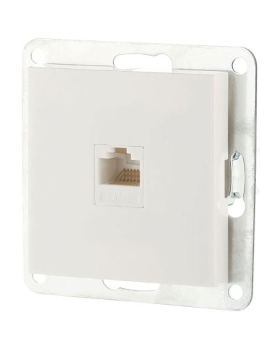 Розетка RJ-45 кат.5е с накладкой, белый LK80 (846104-1). Розетка компьютерная. Экопласт в Евпатории