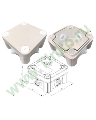 КМ-1010(П)-IP55. Коробка монтажная. Гефест в Евпатории