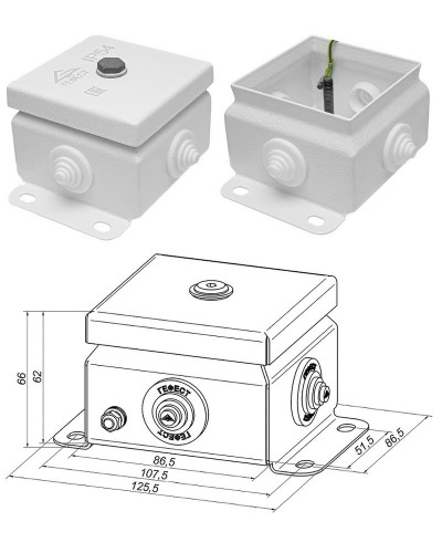 КМ IP55-0808 (без DIN рейки). Коробка монтажная электротехническая. Гефест в Евпатории