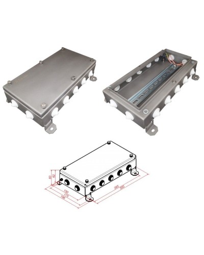 КМ IP55-1530, 14 вводов, нержавейка. Коробка монтажная электротехническая. Гефест в Евпатории