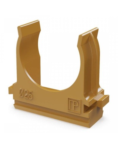 Крепёж-клипса для труб АБС-пластик бук D25 (100 шт) (PR13.0047). Крепление для труб ПВХ. Промрукав в Евпатории
