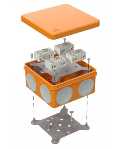 Коробка огнестойкая 100х100х50 (60-0300-FR6.0-4-8-Р Е15-Е60). Коробка огнестойкая для открытой установки. Промрукав в Евпатории