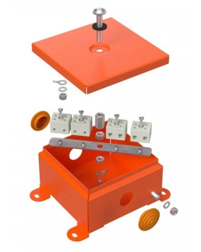 Коробка огнестойкая 110х110х65 (70-0360-FR6.0-8). Коробка огнестойкая для открытой установки. Промрукав в Евпатории