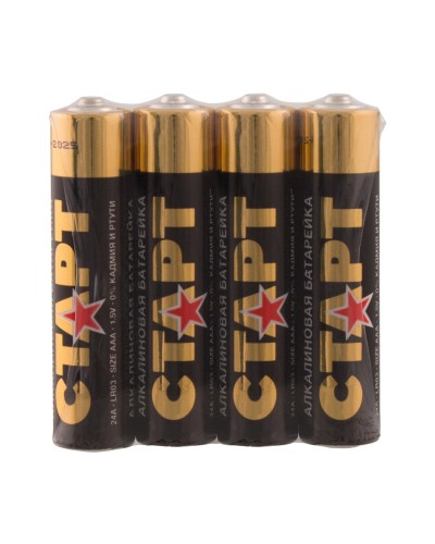 СТАРТ LR03-SH4-BOX (1,5 В, AAA, LR03), упак. 4 шт.. Алкалиновые батарейки. СТАРТ в Евпатории